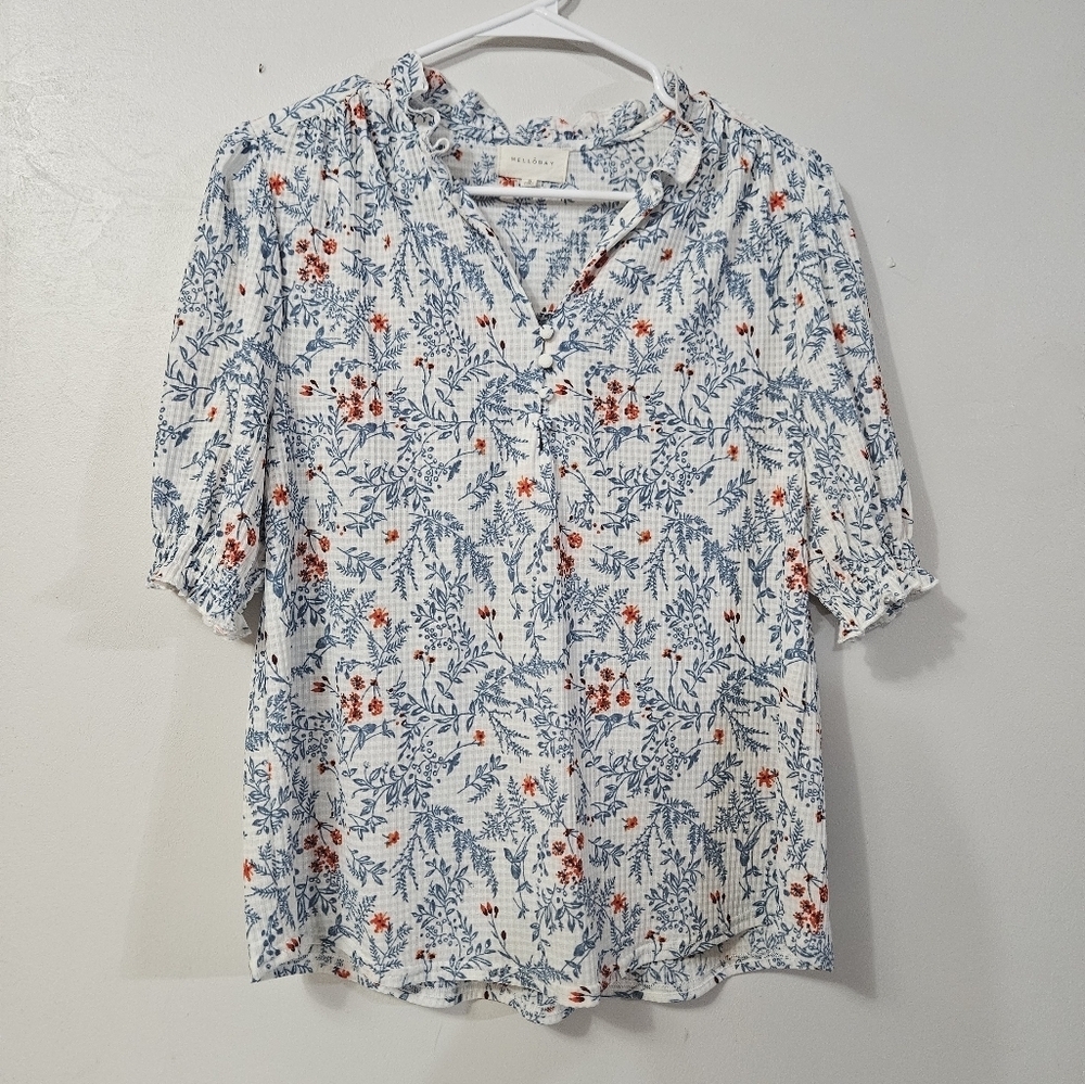 Melloday Floral V Neck Blouse!